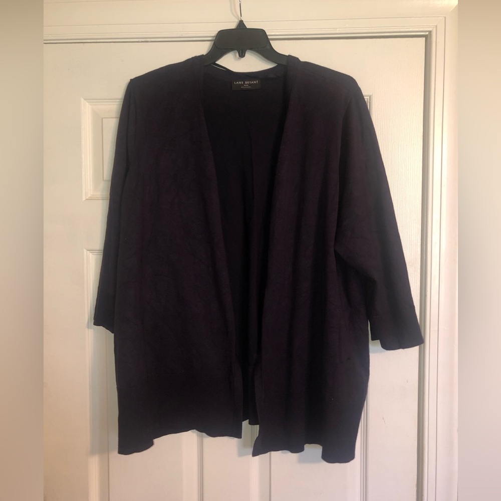 Lane Bryant Navy Blue 3/4 sleeve Open Front Cardigan Size 24/26